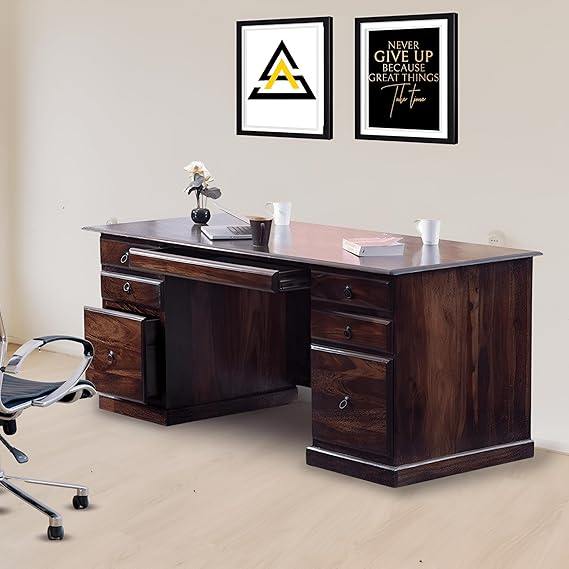 MODERN FURNITURE SHEESHAM Wooden Study Table for Students Big Size with 6 Drawers Study Desk Table Office Table.